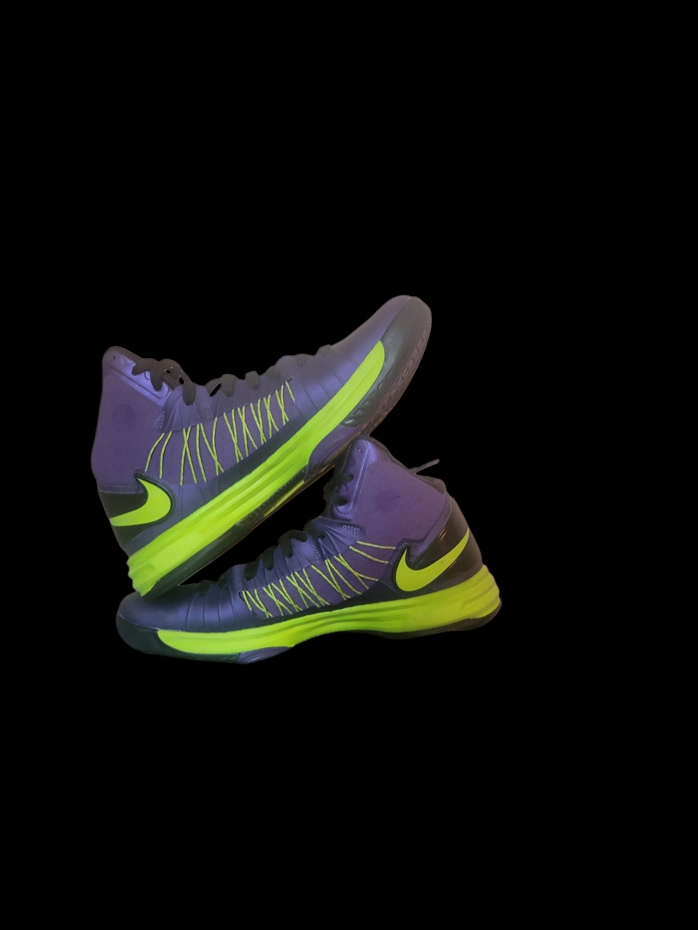 Nike Purple and Volt Basketball Sneakers - Picture 3 of 7